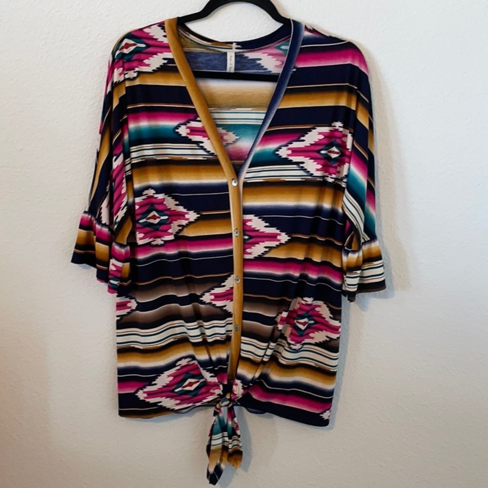 Now N Forever Southwestern Print Top
